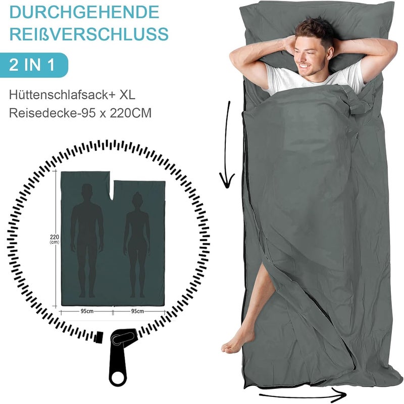 LSTRAGY Sleeping Bag Liner, Adult Sleep Sack & Travel Sheets, Lightweight Single and Portable Camping Sleeping Bag Liners - Ideal for Traveling, Hostels and Camping - Image 3